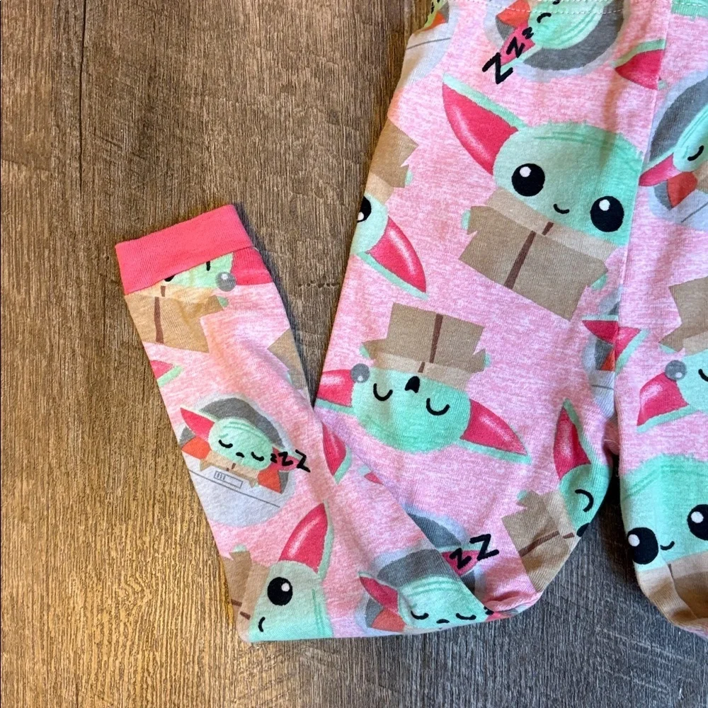 Star Wars Pink Baby Grogu Long Sleeve Pajama Set size 4T